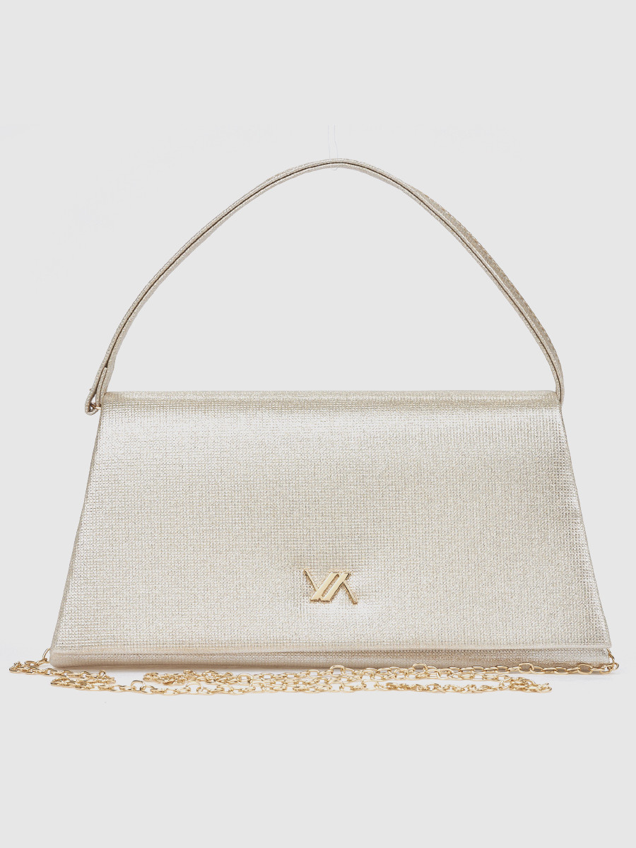 Γυναικείο τσαντάκι αμπιγιέ Verde χρυσό με αλυσίδα και λαβή