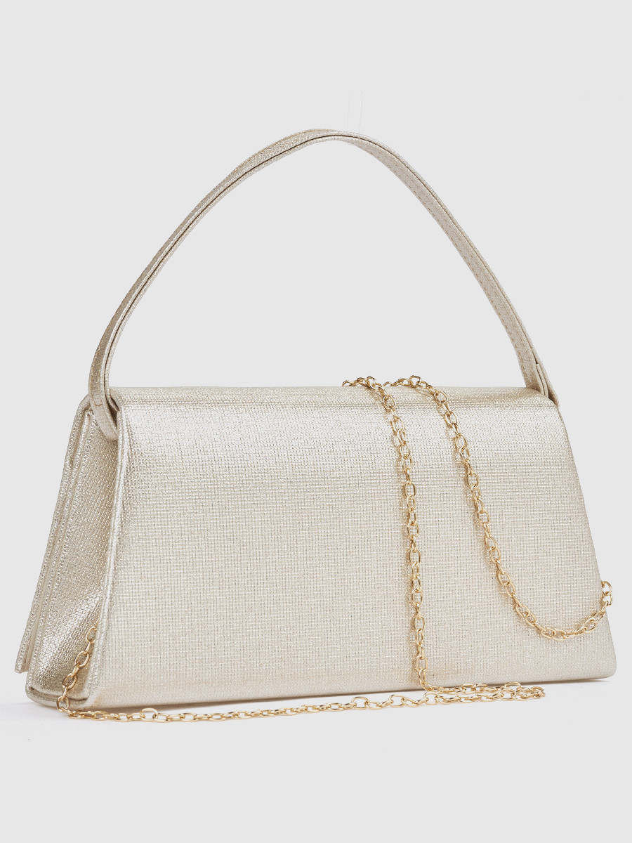 Γυναικείο τσαντάκι αμπιγιέ Verde χρυσό με αλυσίδα και λαβή