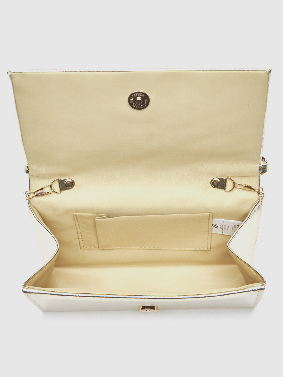 Γυναικείο τσαντάκι αμπιγιέ Verde χρυσό με αλυσίδα και λαβή