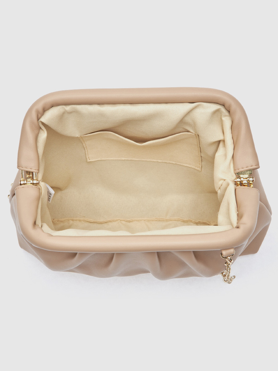 Γυναικείο τσαντάκι αμπιγιέ Verde μπεζ με αλυσίδα ώμου