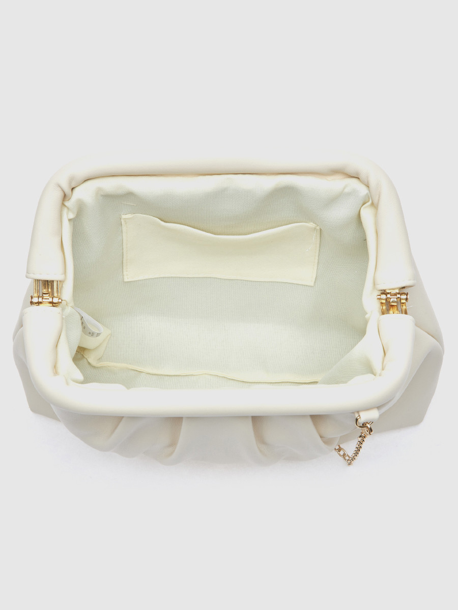 Γυναικείο τσαντάκι αμπιγιέ Verde εκρού με αλυσίδα ώμου