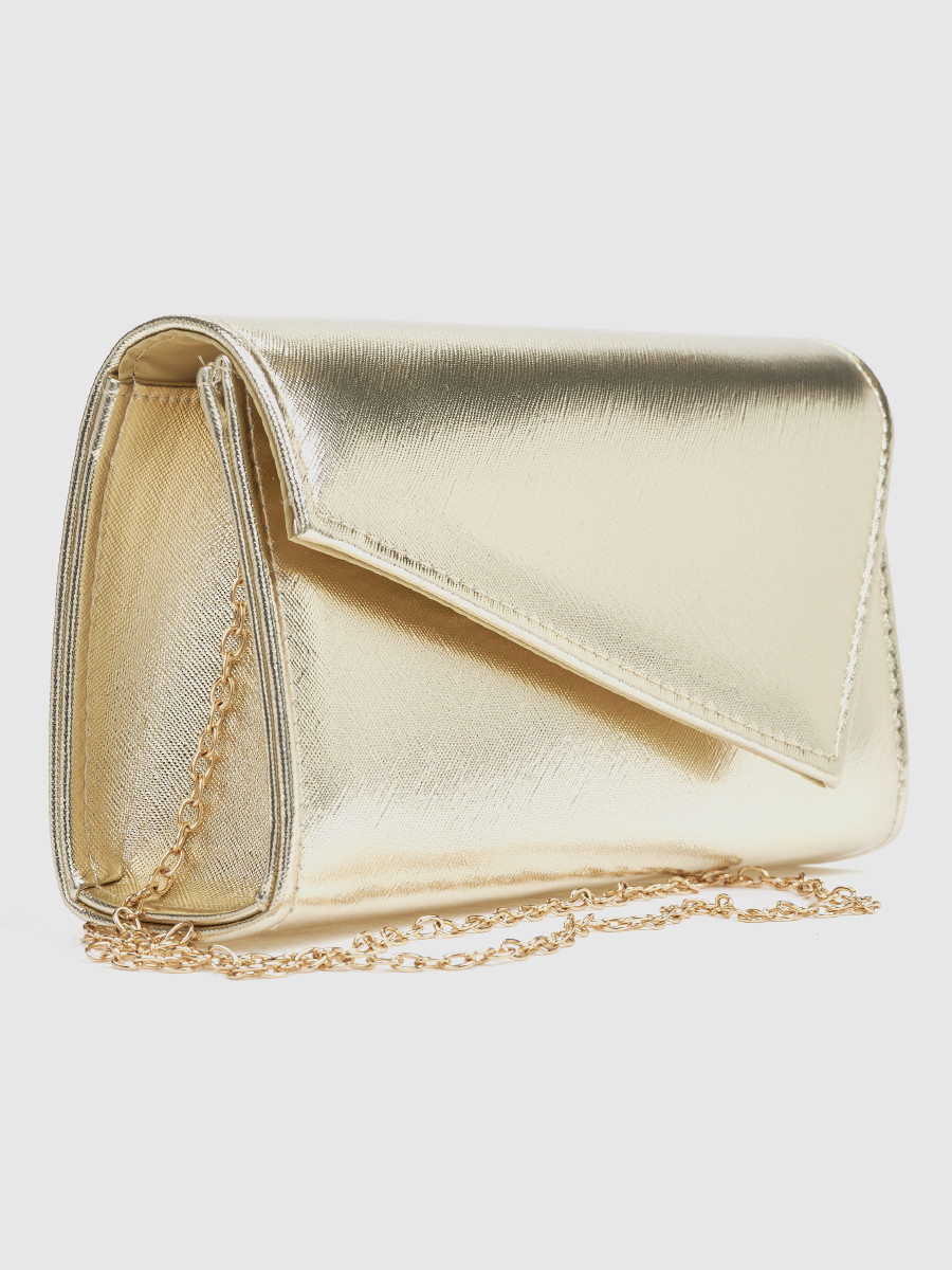 Γυναικείο τσαντάκι αμπιγιέ Verde χρυσό με αλυσίδα ώμου