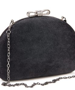 Βραδινό τσαντάκι clutch σουέτ Verde 01-1278-Μαύρο
