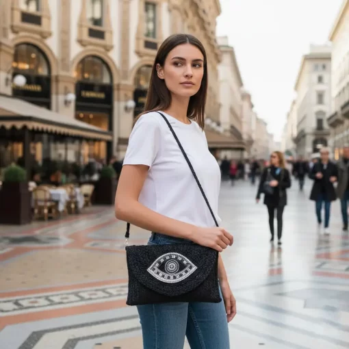 Γυναικείο Αμπιγιέ Τσαντάκι Verde 01-1794 Μαύρο