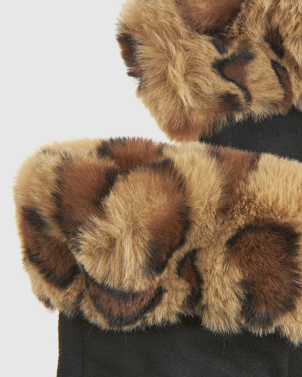 Γυναικεία Γάντια Verde 02-0000809 Μαύρο με animal print