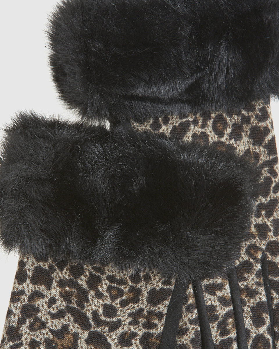 Γυναικεία Γάντια Verde 02-0000812 Μαύρο animal print