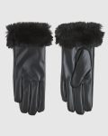 Γυναικεία Γάντια Verde 02-0000818 Μαύρα με γουνάκι