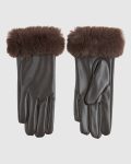 Γυναικεία Γάντια Verde 02-0000818 Καφέ με γουνάκι