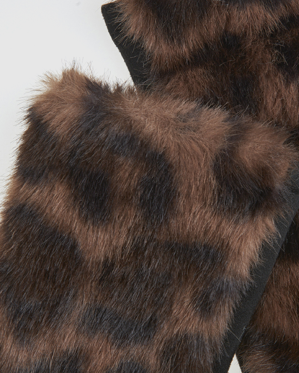 Γυναικεία Γάντια Verde 02-0000823 Καφέ με λεοπάρ μοτίβο