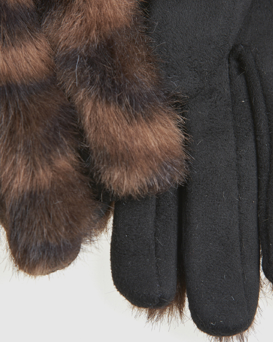 Γυναικεία Γάντια Verde 02-0000823 Καφέ με λεοπάρ μοτίβο