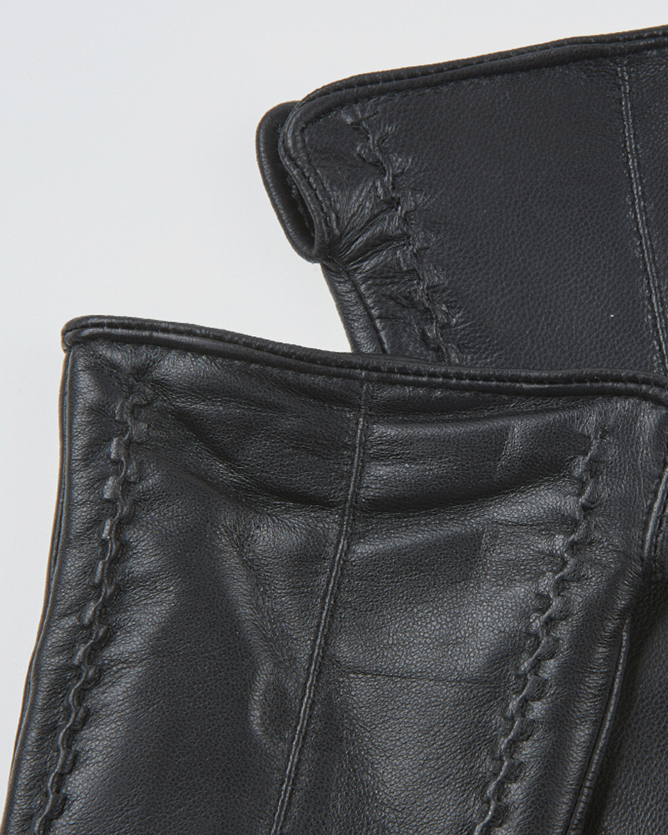 Γυναικεία Δερμάτινα Γάντια Verde 02-0000824 Μαύρο