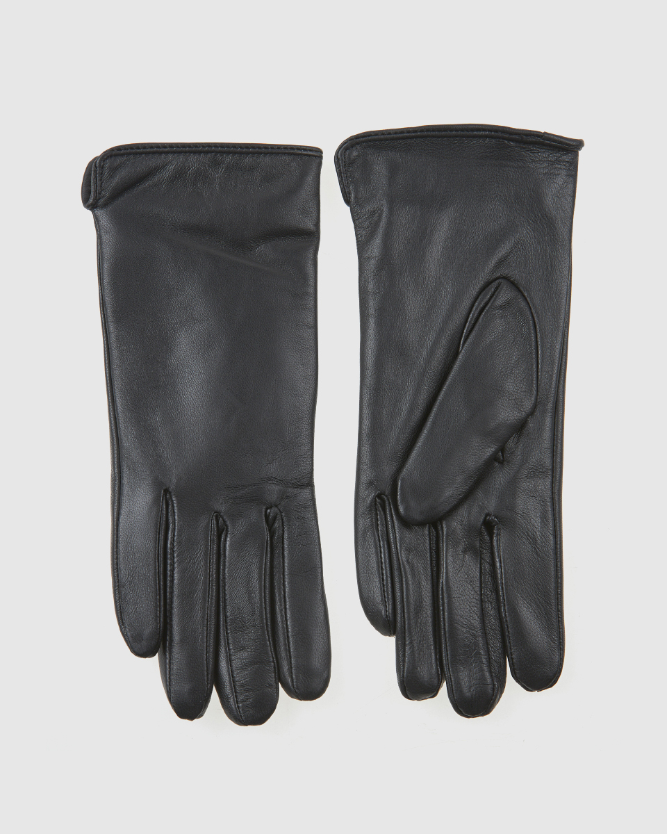 Γυναικεία Δερμάτινα Γάντια Verde 02-0000825 Μαύρο