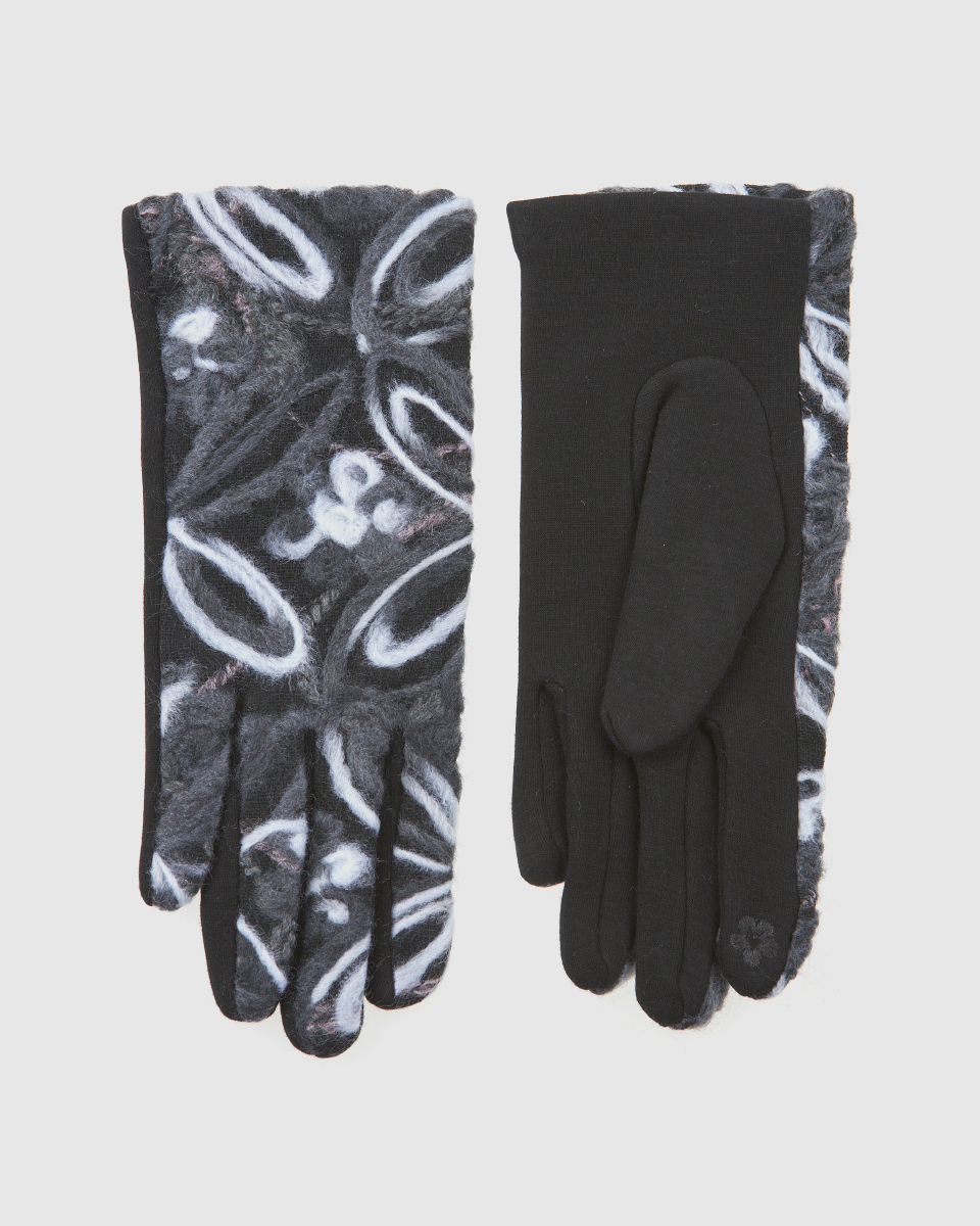 Γυναικεία Γάντια Verde 02-0000833 Πολύχρωμο με λευκές λεπτομέρειες