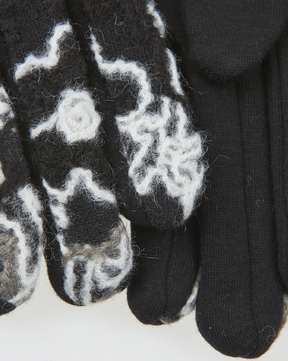 Γυναικεία Γάντια Verde 02-0000835 Πολύχρωμο με λευκές λεπτομέρειες