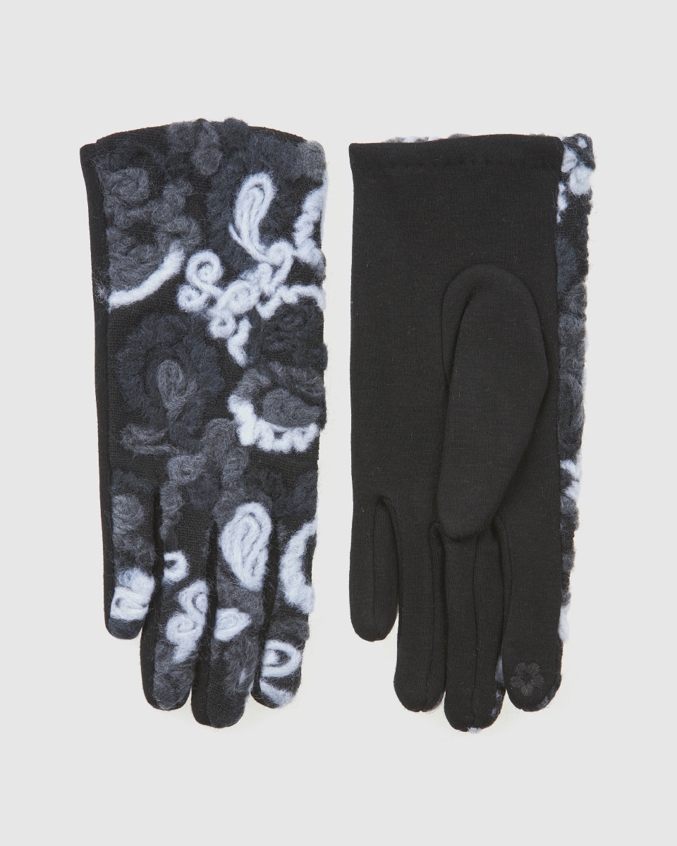 Γυναικεία Γάντια Verde 02-0000836 Πολύχρωμο με λευκές και γκρι λεπτομέρειες