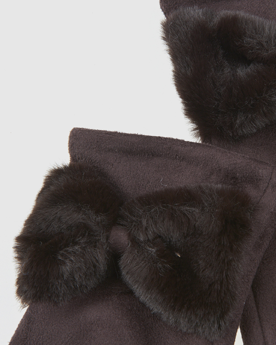 Γυναικεία Γάντια Verde 02-0000837 Καφέ με φιόγκο