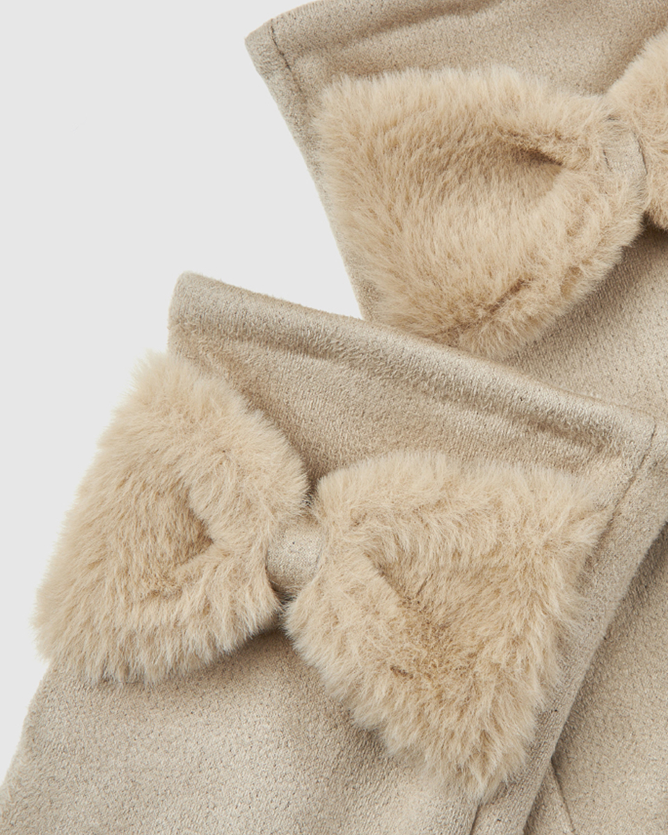 Γυναικεία Γάντια Verde 02-0000837 Εκρού με φιόγκο