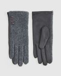 Γυναικεία Γάντια Verde 02-0000796 Γκρι με διακοσμητικά κουμπιά