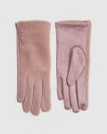 Γυναικεία Γάντια Verde 02-0000796 Ροζ με διακοσμητικά κουμπιά