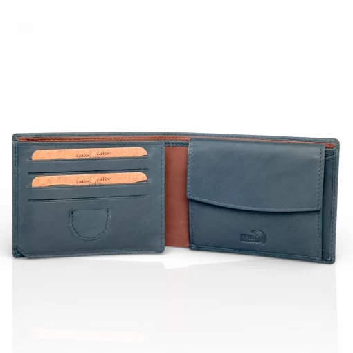 Δερμάτινο αντρικό πορτοφόλι Lavor 1-5114-Μπλε