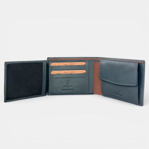 Δερμάτινο αντρικό πορτοφόλι Lavor 1-5114-Μπλε