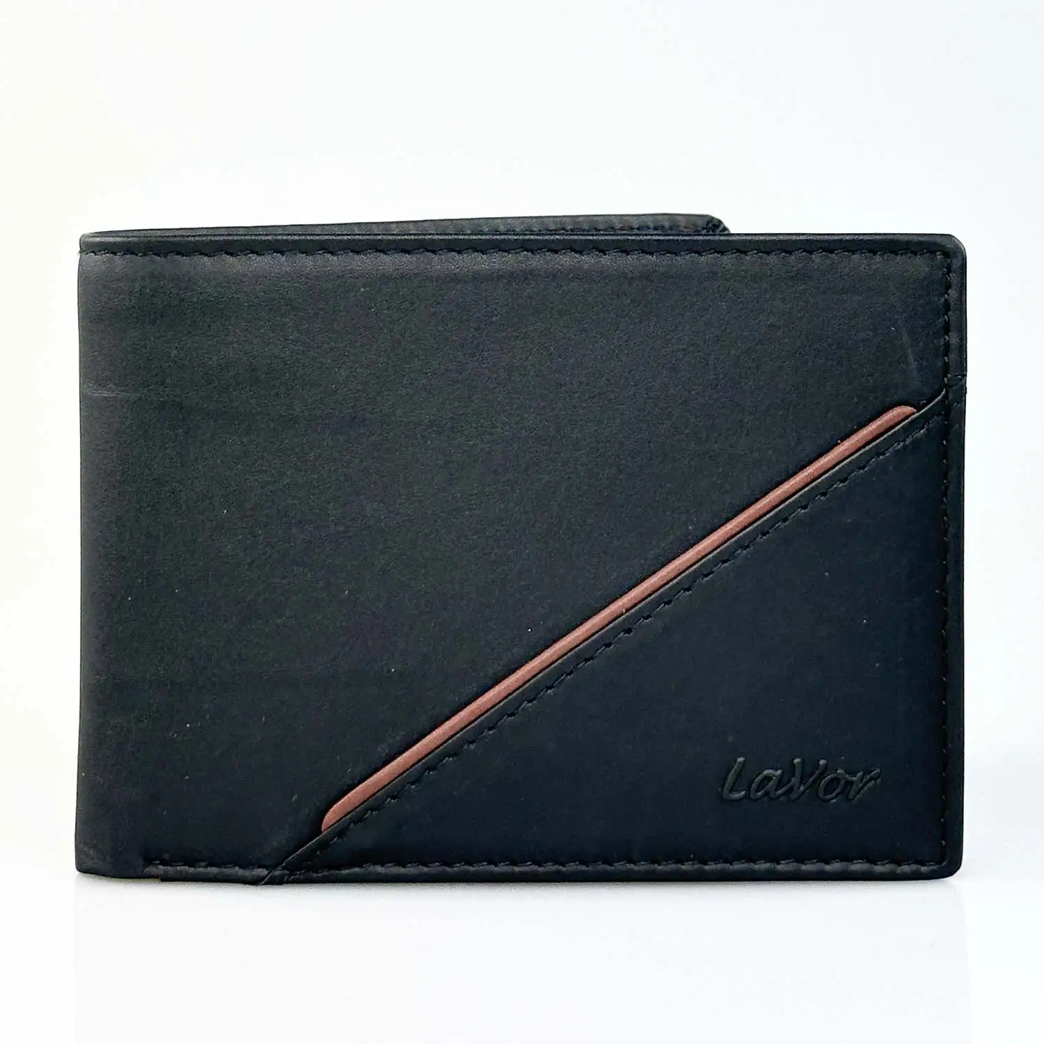 Αντρικό δερμάτινο πορτοφόλι Lavor 1-5909 μαύρο