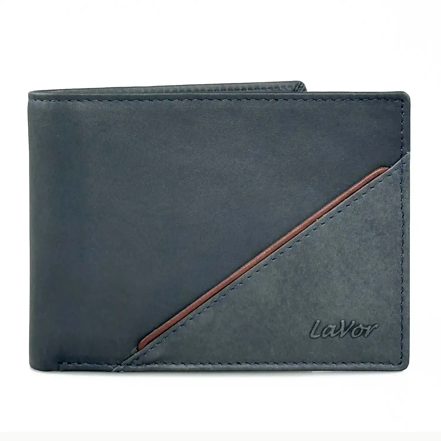 Αντρικό πορτοφόλι Lavor 1-5909 Μπλε δερμάτινο