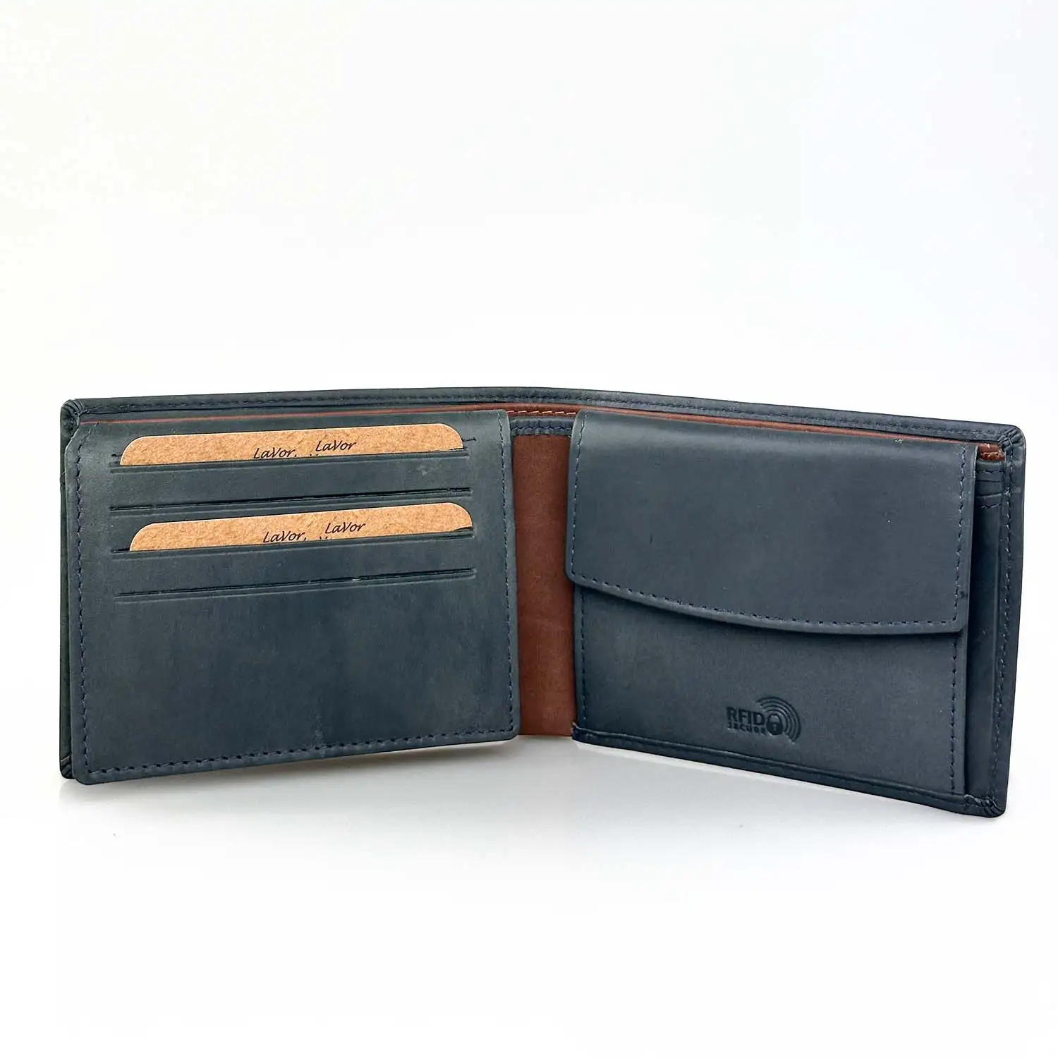 Αντρικό πορτοφόλι Lavor 1-5909 Μπλε δερμάτινο