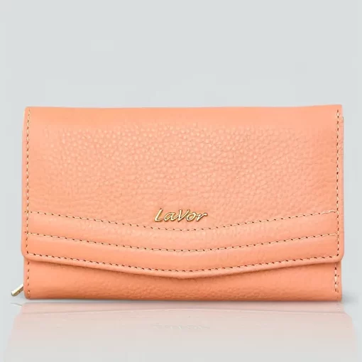 Lavor Δερμάτινο Γυναικείο πορτοφόλι Μεσαίου Μεγέθους 1-6019 Κοραλί