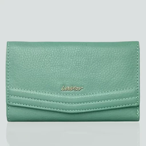 Lavor Δερμάτινο Γυναικείο πορτοφόλι Μεσαίου Μεγέθους 1-6019 Πράσινο