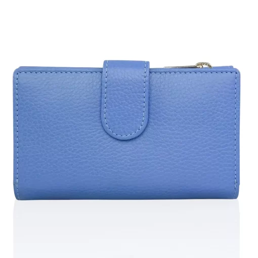 Δερμάτινο Γυναικείο Πορτοφόλι Lavor 1-6019 Γαλάζιο