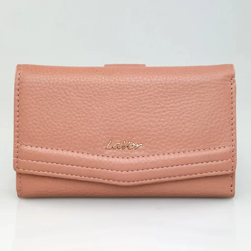 Δερμάτινο Γυναικείο Πορτοφόλι Lavor 1-6019 Ροζ Ανοιχτό