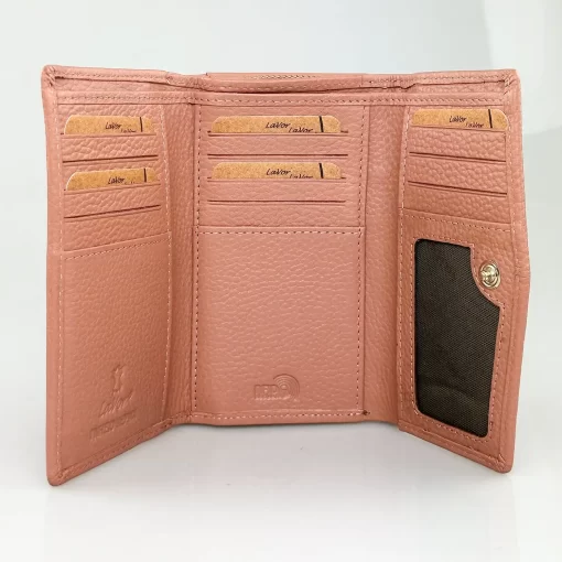 Δερμάτινο Γυναικείο Πορτοφόλι Lavor 1-6019 Ροζ Ανοιχτό