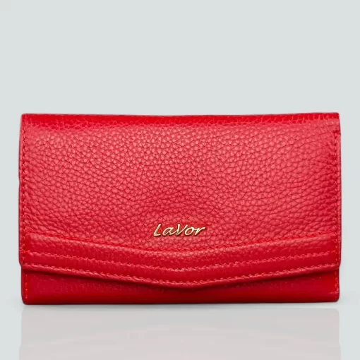 Πορτοφόλι Γυναικείο δέρμα Μεσαίου μεγέθους Lavor 1-6019 Κόκκινο