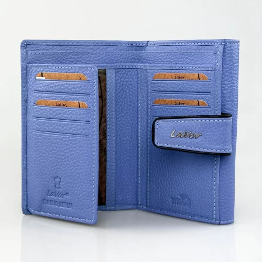 Lavor Δερμάτινο γυναικείο πορτοφόλι 1-6038-Γαλάζιο