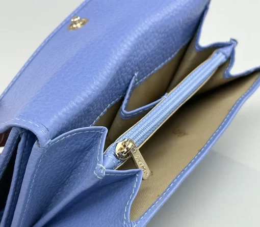 Lavor Δερμάτινο γυναικείο πορτοφόλι 1-6038-Γαλάζιο