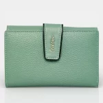 Lavor δερμάτινο γυναικείο πορτοφόλι 1-6038 σε χρώμα μέντας με κούμπωμα