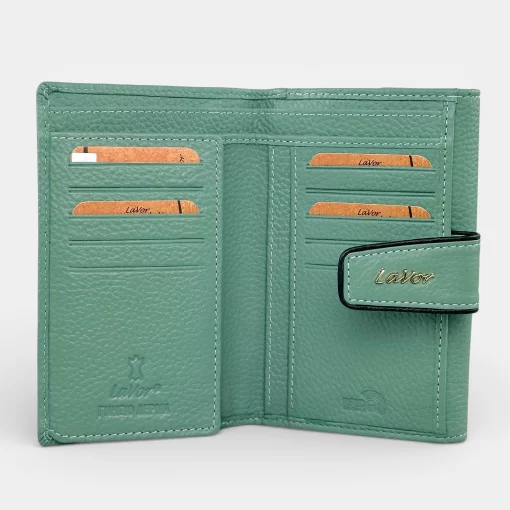 Lavor Δερμάτινο Γυναικείο πορτοφόλι Μεσαίου Μεγέθους 1-6038 Μέντα