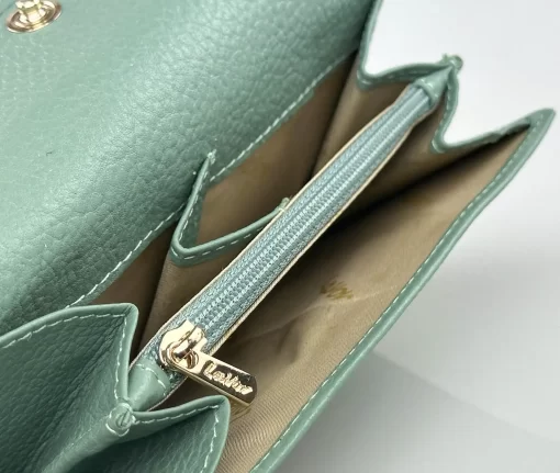 Lavor Δερμάτινο Γυναικείο πορτοφόλι Μεσαίου Μεγέθους 1-6038 Μέντα