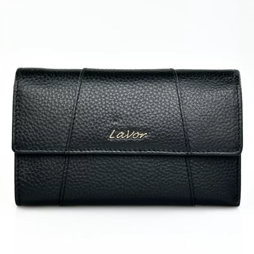 Δερμάτινο Γυναικείο Πορτοφόλι Lavor 1-6071 Μαύρο