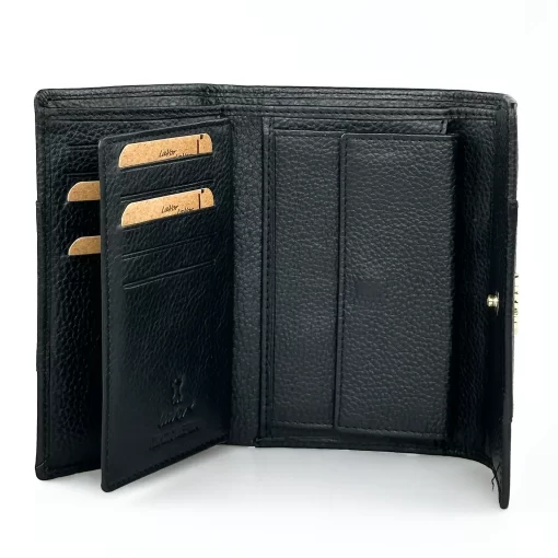 Δερμάτινο Γυναικείο Πορτοφόλι Lavor 1-6071 Μαύρο