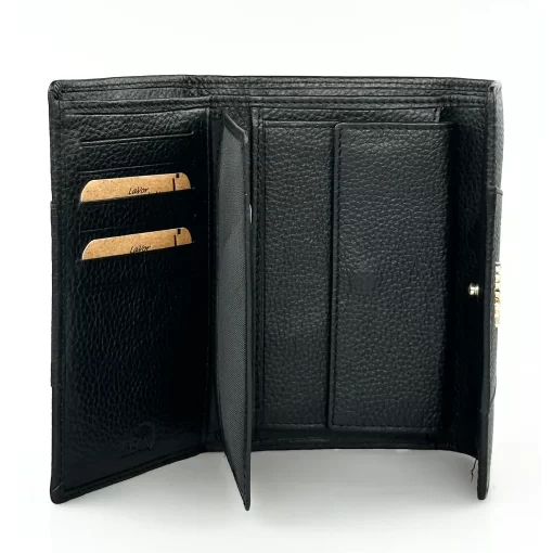 Δερμάτινο Γυναικείο Πορτοφόλι Lavor 1-6071 Μαύρο