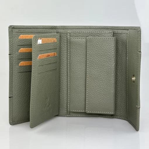 Δερμάτινο Γυναικείο Πορτοφόλι Lavor 1-6071 Χακί