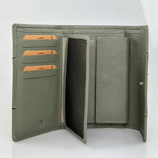 Δερμάτινο Γυναικείο Πορτοφόλι Lavor 1-6071 Χακί