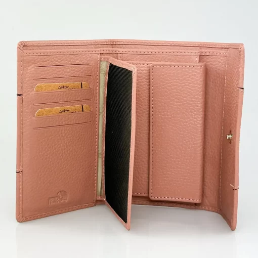 Δερμάτινο Γυναικείο Πορτοφόλι Lavor 1-6071 Ροζ