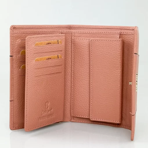 Δερμάτινο Γυναικείο Πορτοφόλι Lavor 1-6071 Ροζ