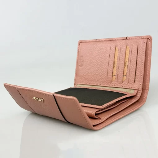 Δερμάτινο Γυναικείο Πορτοφόλι Lavor 1-6071 Ροζ