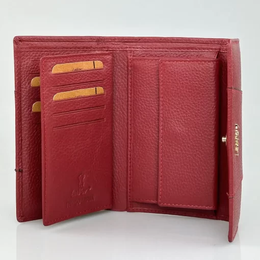Δερμάτινο Γυναικείο Πορτοφόλι Lavor 1-6071 Κόκκινο