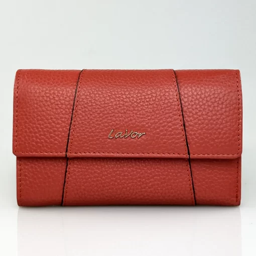 Δερμάτινο Γυναικείο Πορτοφόλι Lavor 1-6071 Τερακότα