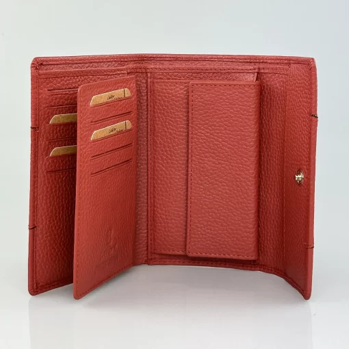 Δερμάτινο Γυναικείο Πορτοφόλι Lavor 1-6071 Τερακότα